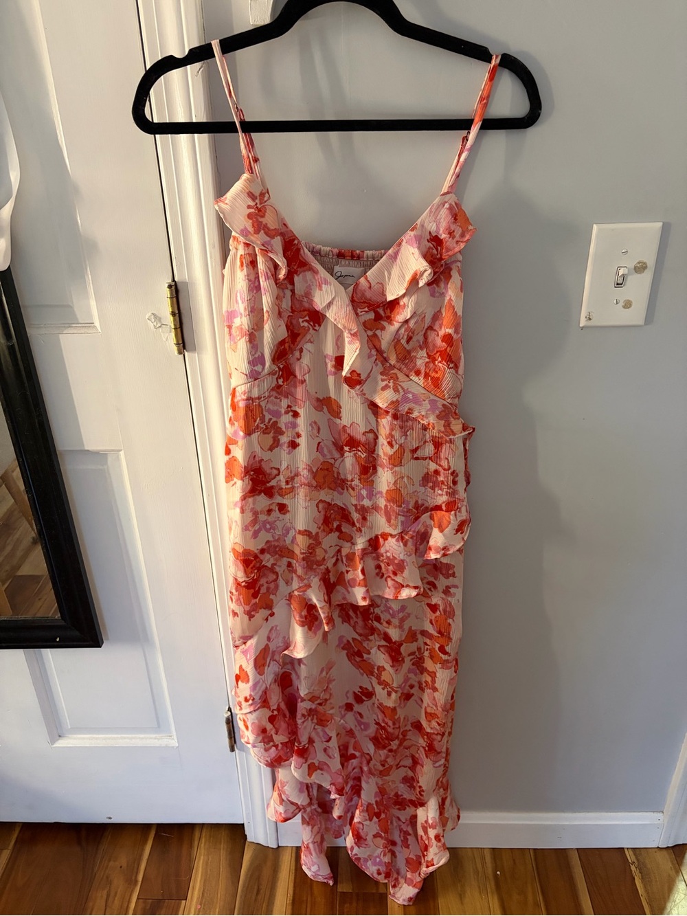 Ruffled Floral Asymmetrical Dress